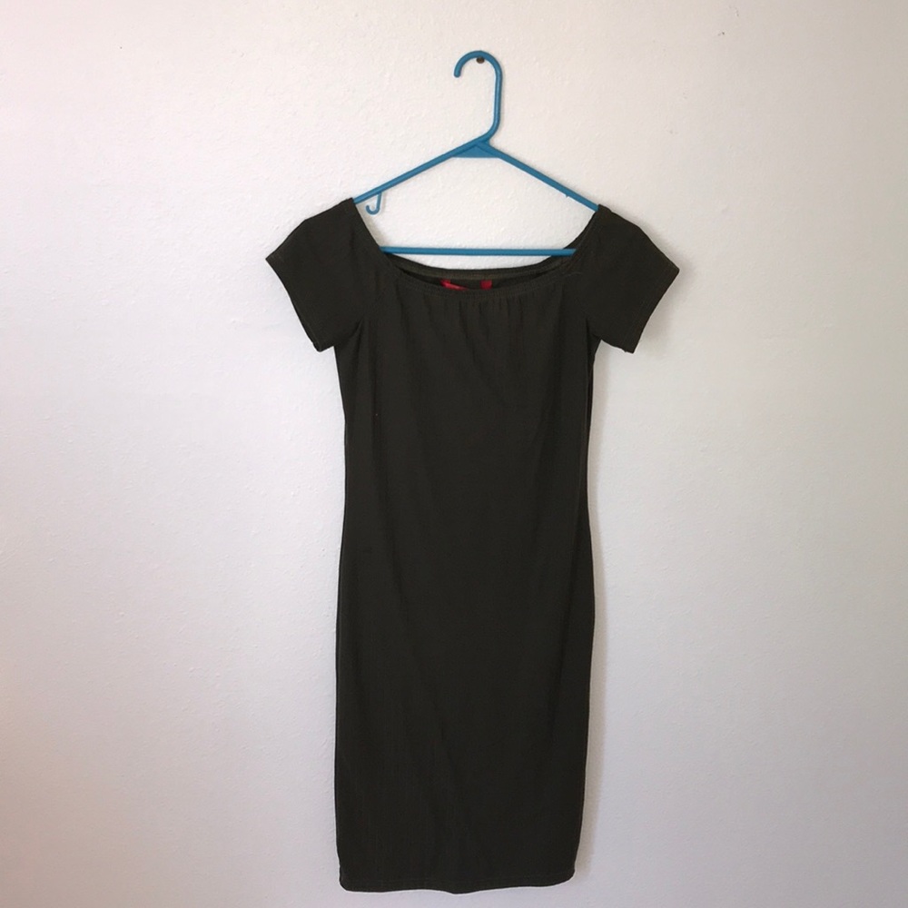 Off the shoulder Dress - Olive Green